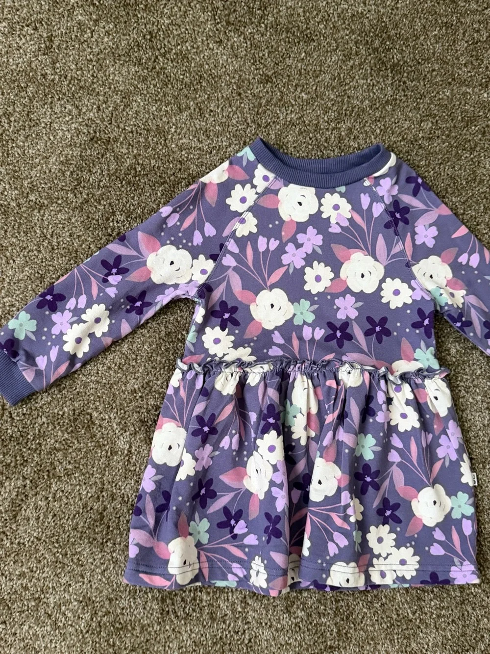 Little Sleepies Purple Floral Long-Sleeve Dress